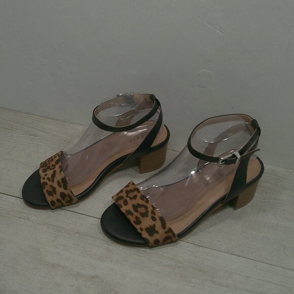 Sexy Torrid Pinup Style Retro Leopard Low Block Heel Sandals Size 9W | Wide - Picture 10 of 14
